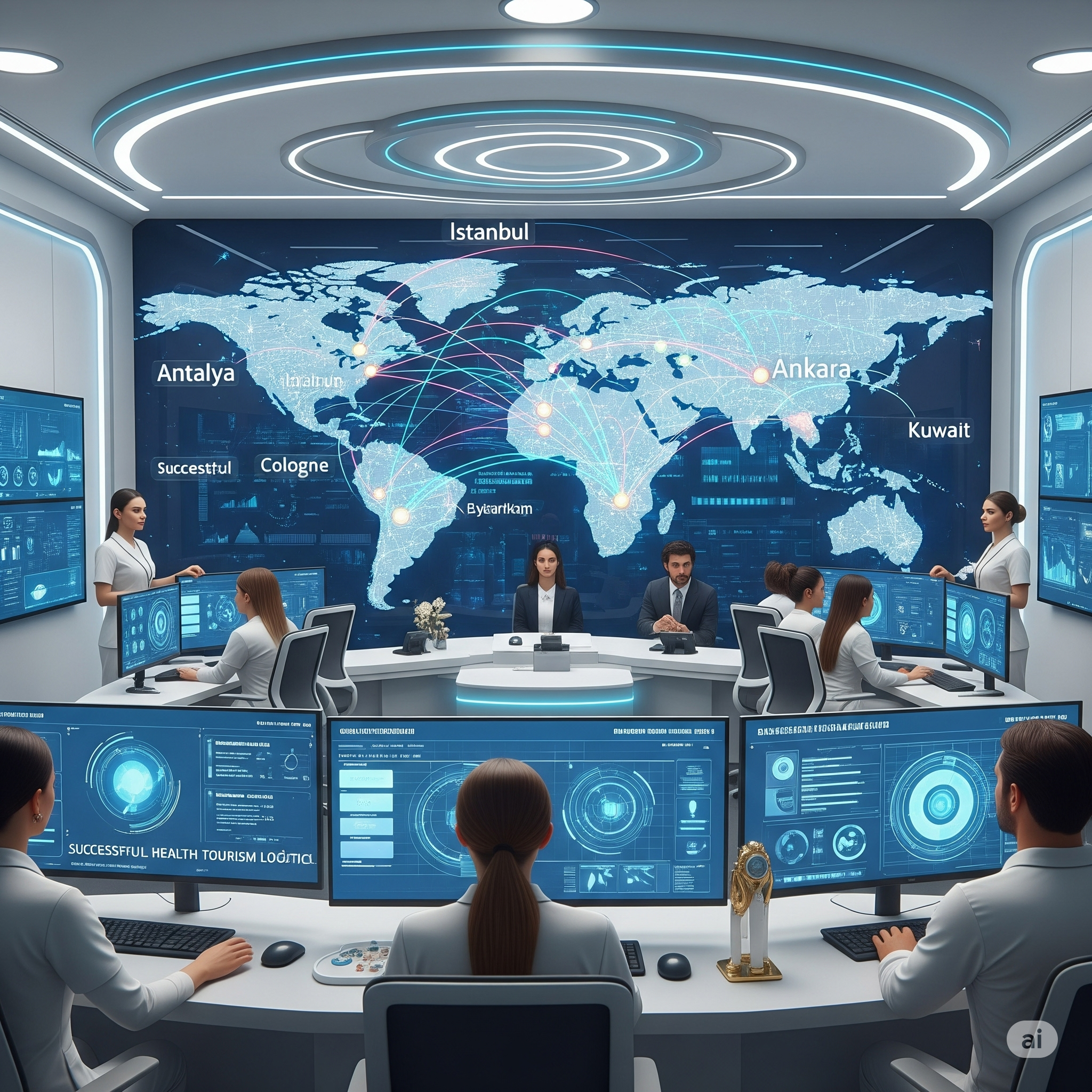 Estemagic'in global şubelerini gösteren sembolik bir harita